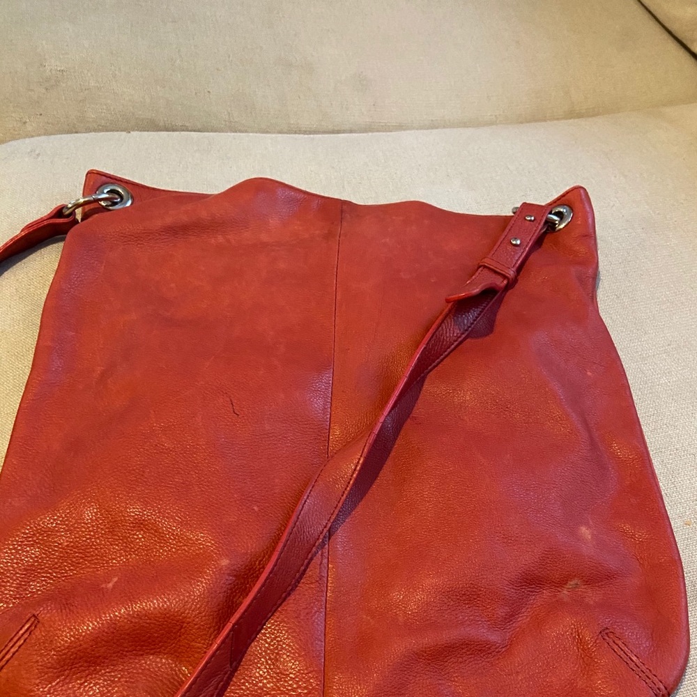 Red leather J. Jill crossbody bag